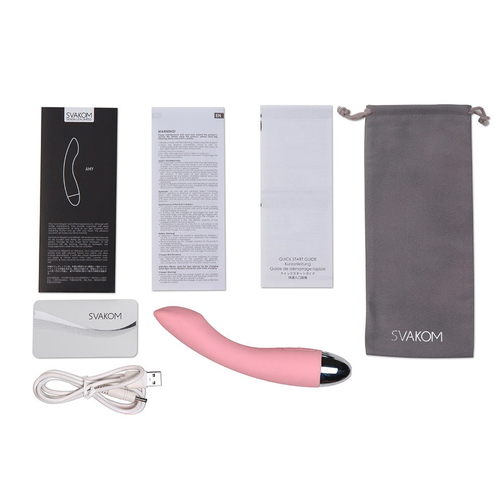 Amy Pale Pink - Vibrador Punto G Svakom Recargable USB