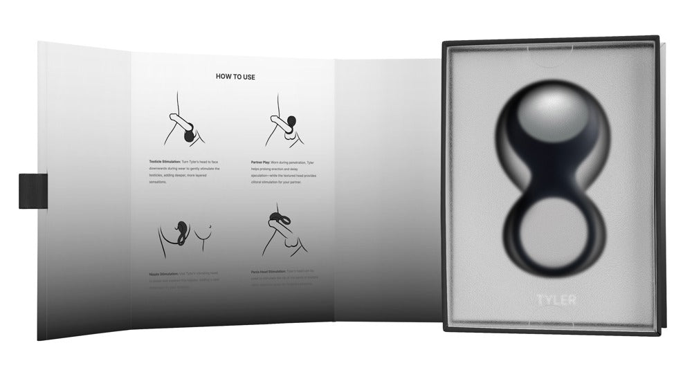 Tyler Black - Anillo Vibrador Svakom con Estimulador