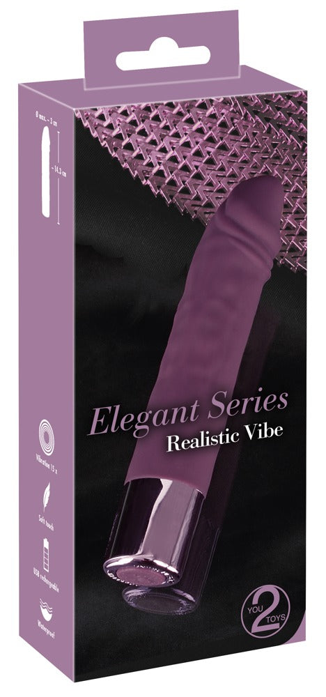 Elegant Series Realistic Vibe - Minivirador Recargable Resistente al Agua