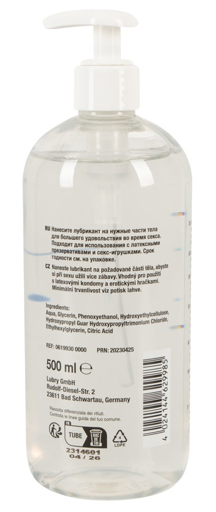 Just Glide Lubricante Base Agua 500 ml - Fórmula 100% Vegana