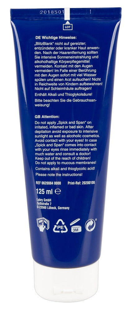 BlitzBlank 125 ml - Crema de Higiene Corporal ORION con Espátula