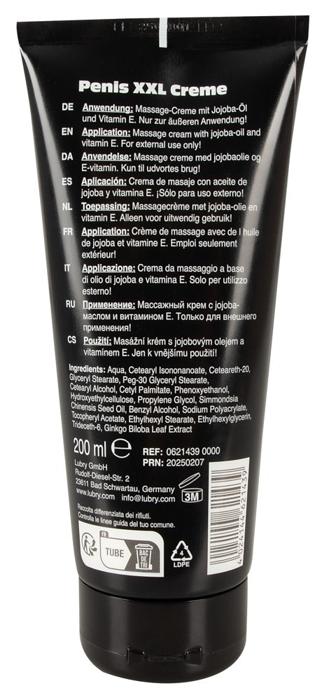 Penis XXL Creme 200 ml - Crema Nutritiva de Masaje con Vitamina E