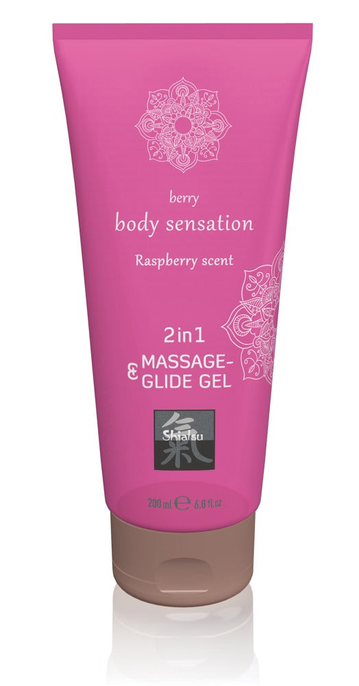 Gel 2en1 Masaje y Lubricante Aroma Frambuesa 200ml Hot Shiatsu