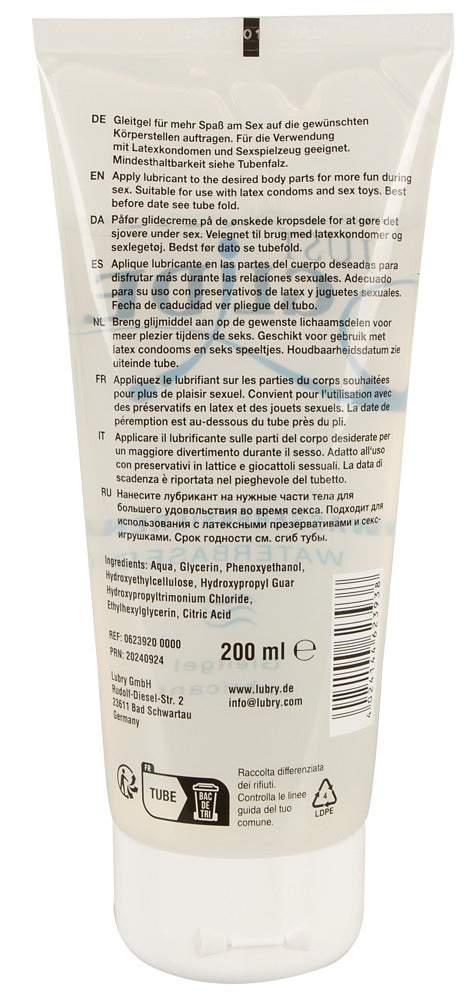 Just Glide Water-based Lubricante Base Agua 200 ml - Fórmula Vegana
