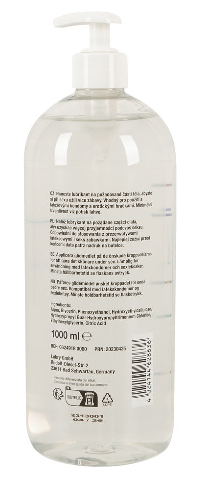 Just Glide Anal Lubricante Base Acuosa 1L - Fórmula Vegana