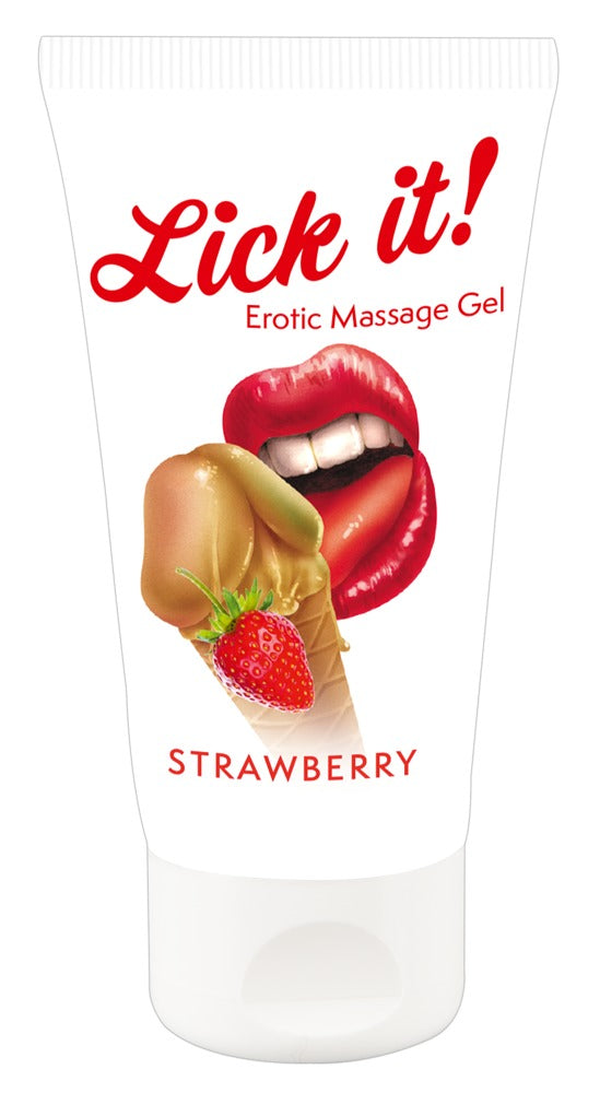 Lick it! Gel de Masaje Fresa 50 ml - Base Agua Vegano
