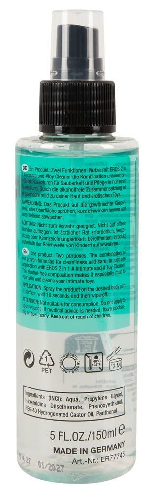 EROS 2in1 Limpiador Íntimo y de Juguetes 150ml - Spray sin Perfume