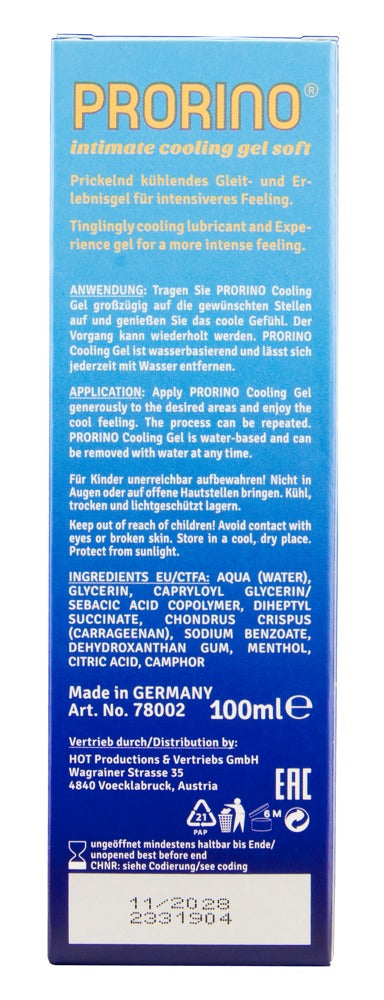 PRORINO Cooling Gel Soft 100ml - Gel Lubricante Refrescante