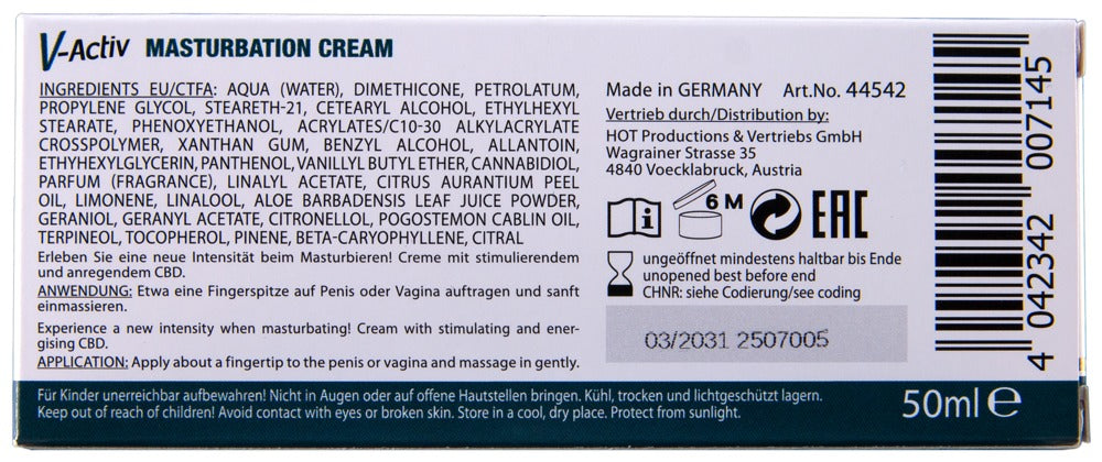 V-Activ Crema Masturbadora CBD 50ml - Hot