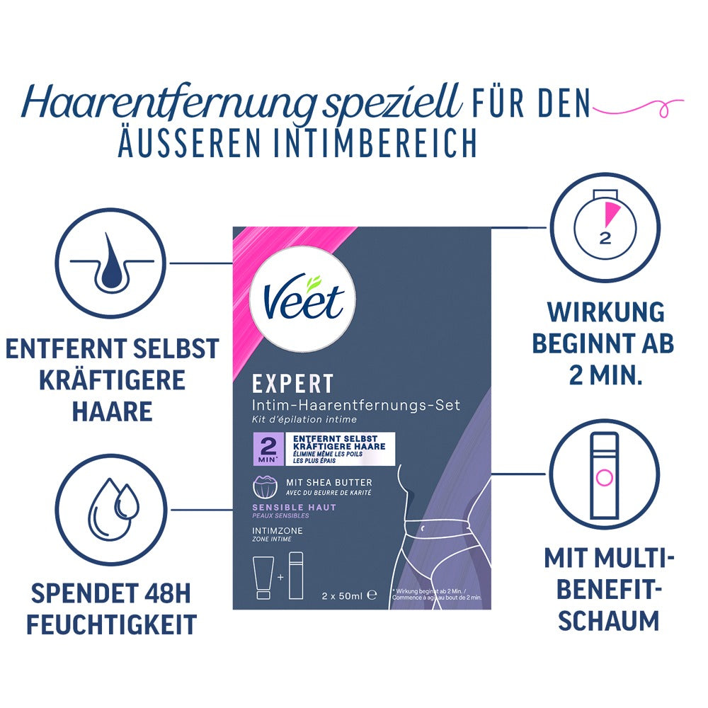Veet EXPERT Set - Depilación Íntima Rápida y Eficaz