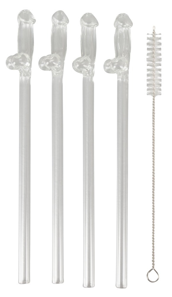 Pajitas de Vidrio Diseño Willy x4 - Reutilizables y Sostenibles