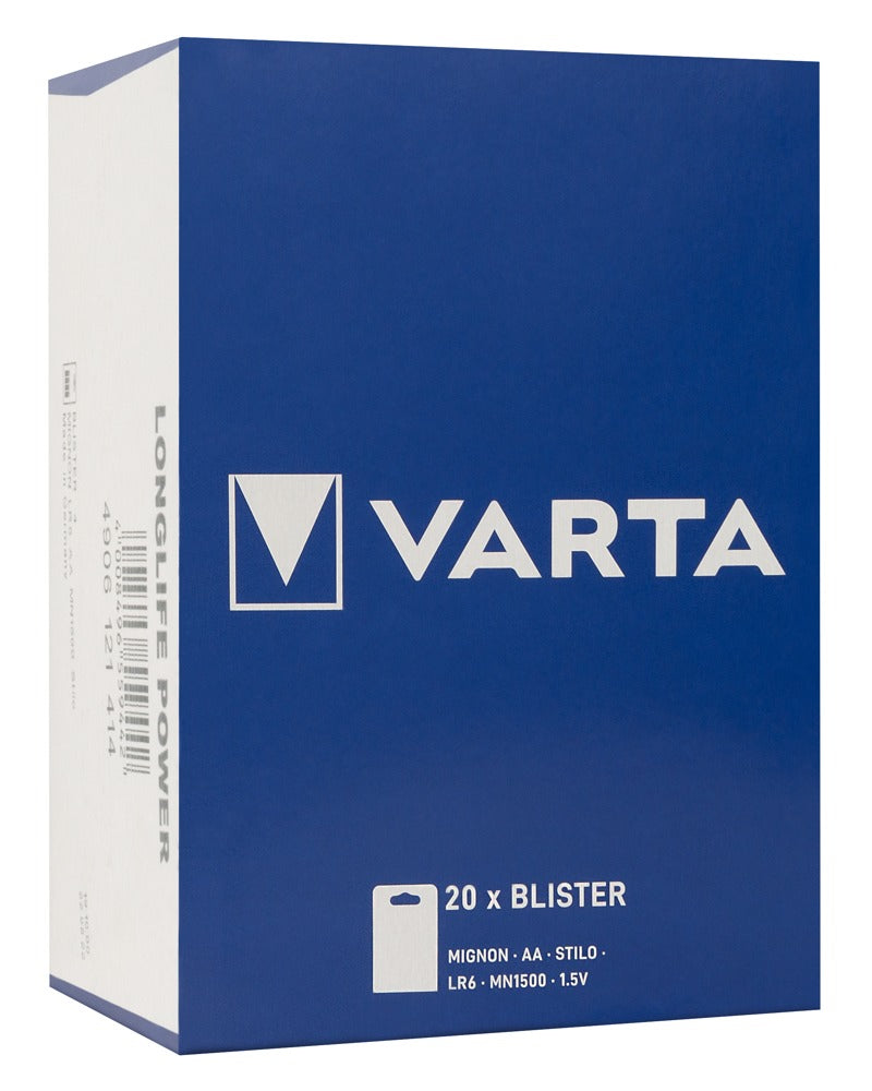 Pilas Varta AA 20x4 - Batería Alcalina de Larga Duración