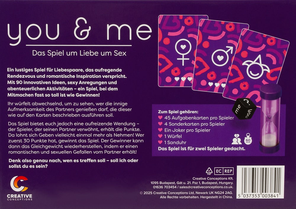 You & Me - Juego Erótico de Parejas con 90 Cartas y Actividades Aventureras
