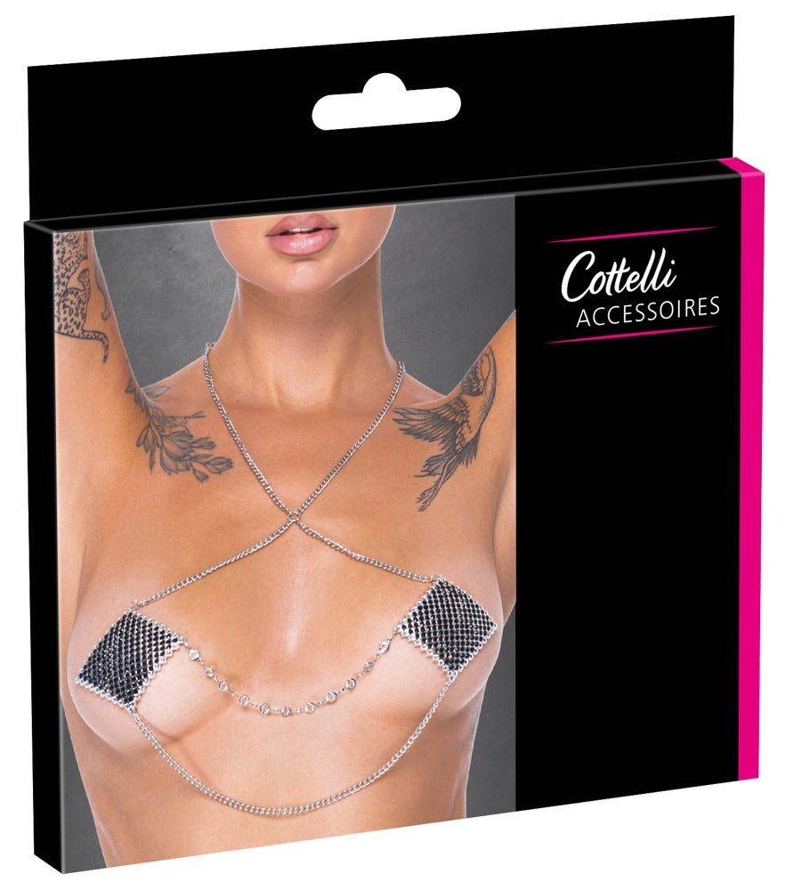 Nipple Jewellery Silver Chain - Adhesivos para Pezones Plateados Cottelli