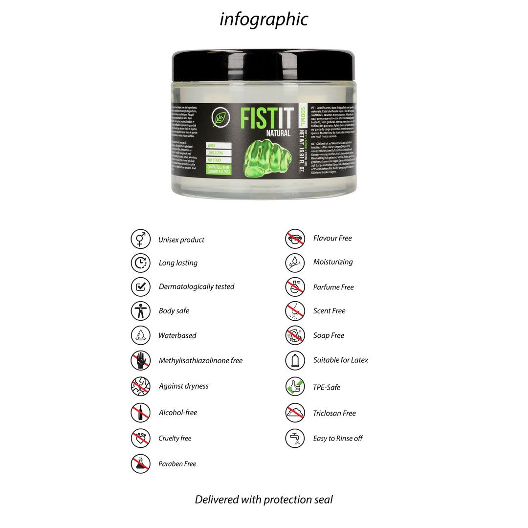 LUBRICANTE NATURAL A BASE DE AGUA 17 FL OZ 500 ML FIST IT