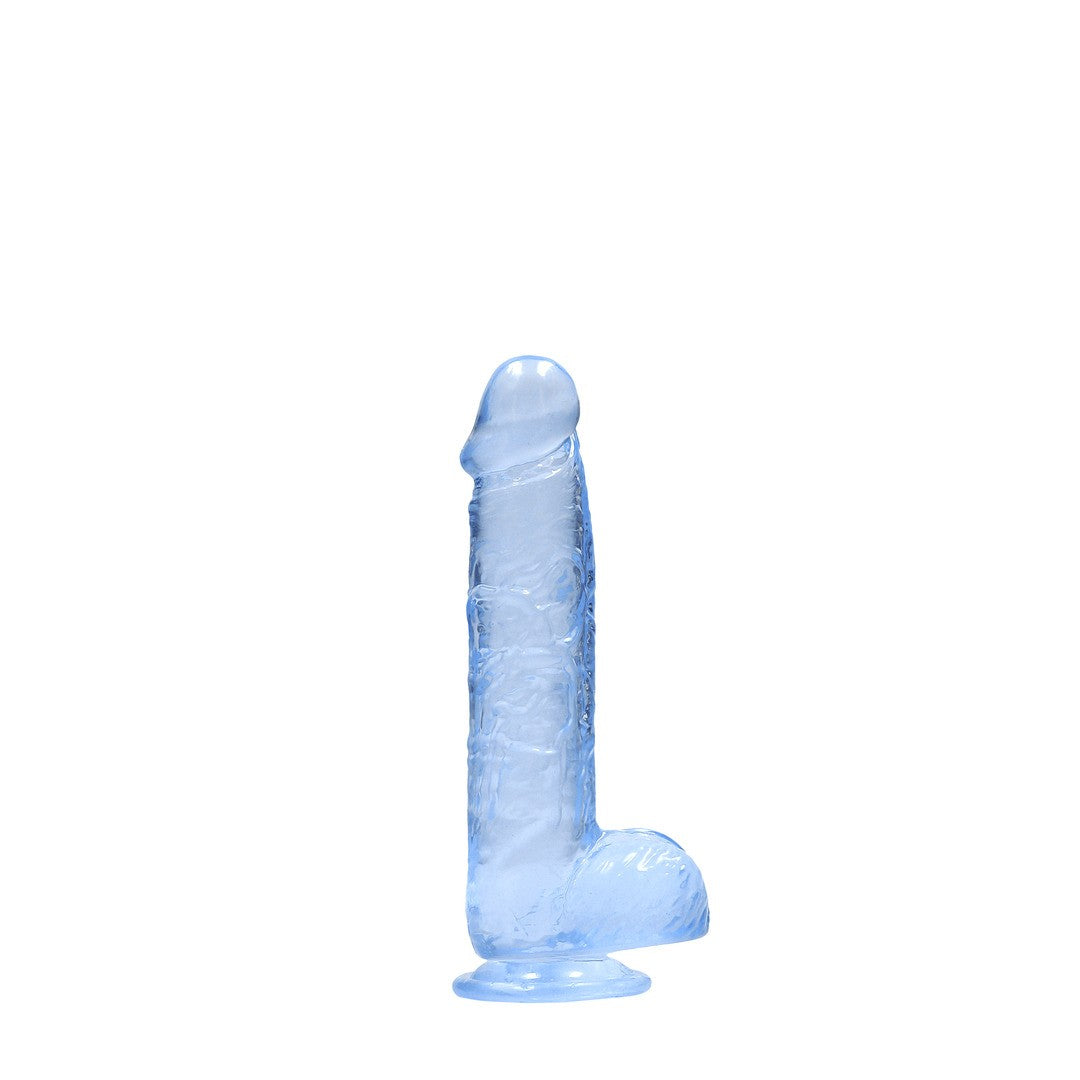DILDO REALISTA CON TESTICULOS CRYSTAL CLEAR 6 /15 CM AZUL REALROCK