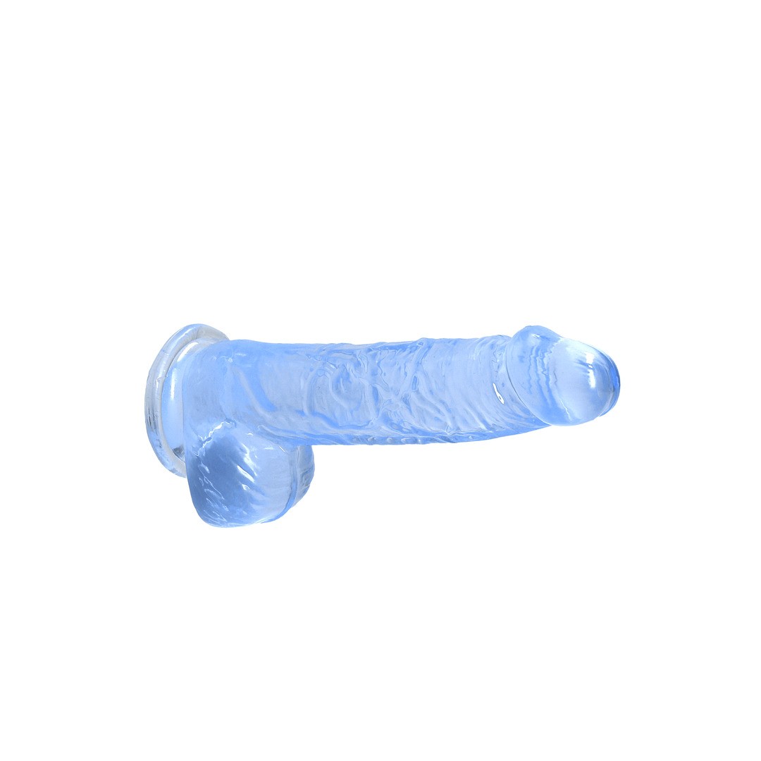 DILDO REALISTA CON TESTICULOS CRYSTAL CLEAR 6 /15 CM AZUL REALROCK