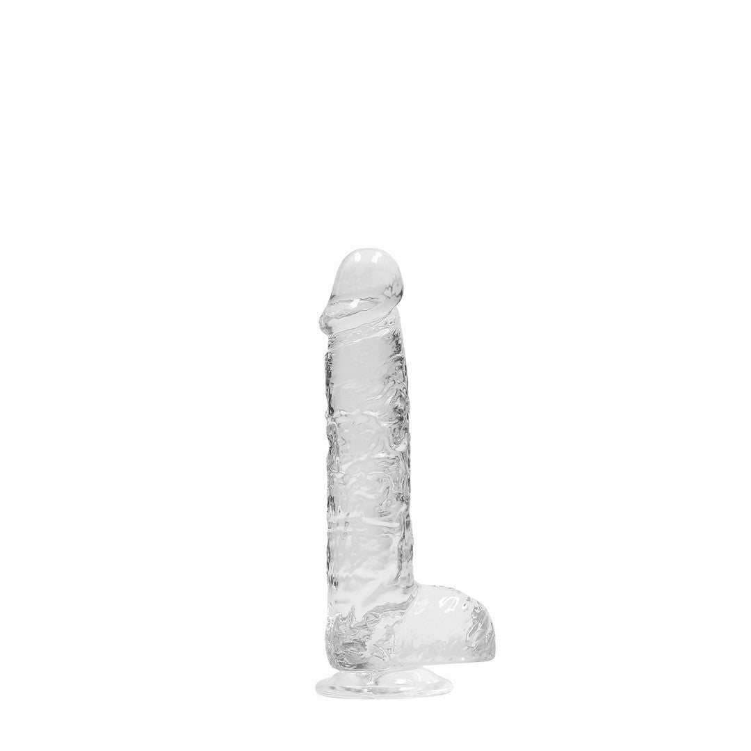 DILDO REALISTA CON TESTICULOS CRYSTAL CLEAR 6 /15 CM TRANSPARENTE REALROCK