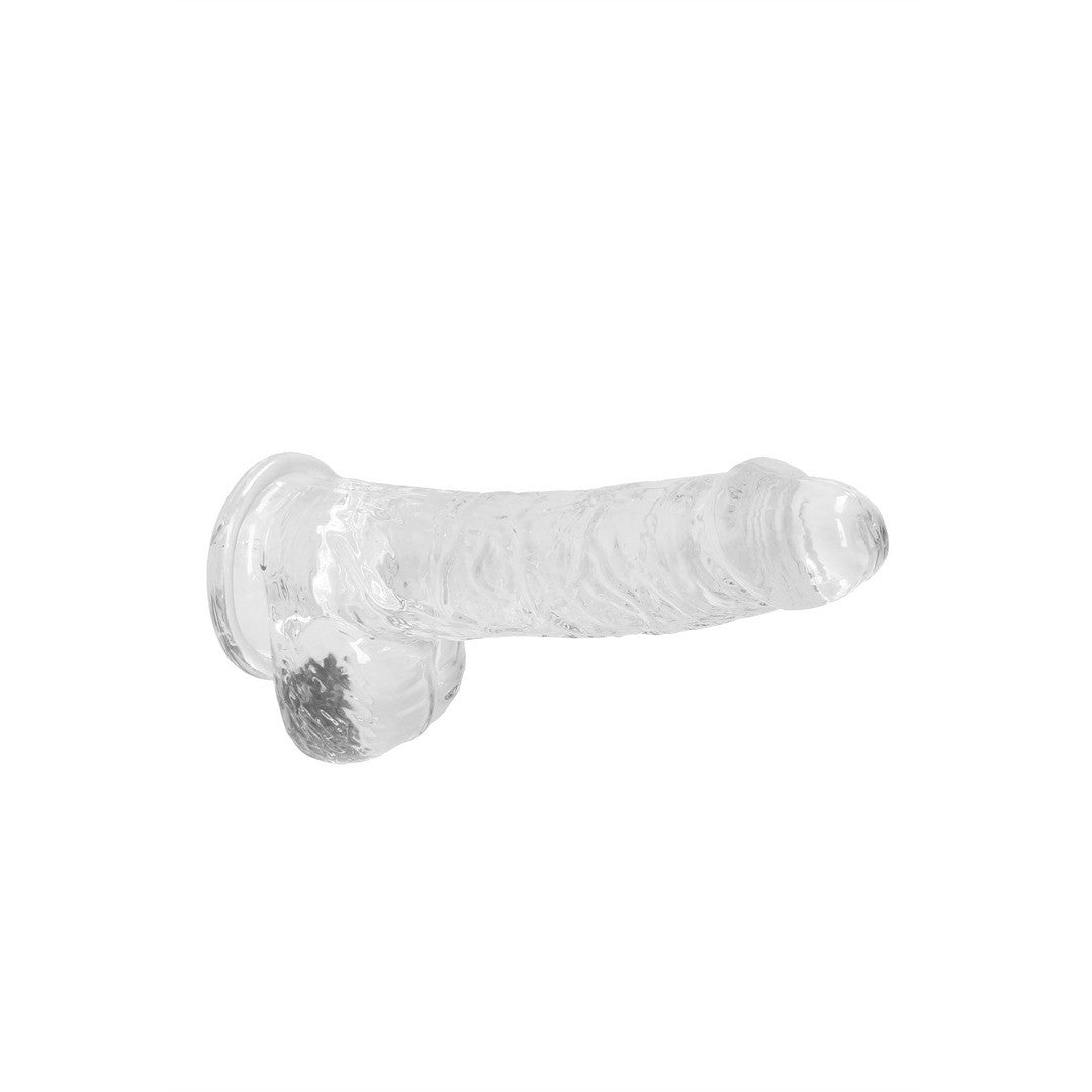 DILDO REALISTA CON TESTICULOS CRYSTAL CLEAR 6 /15 CM TRANSPARENTE REALROCK