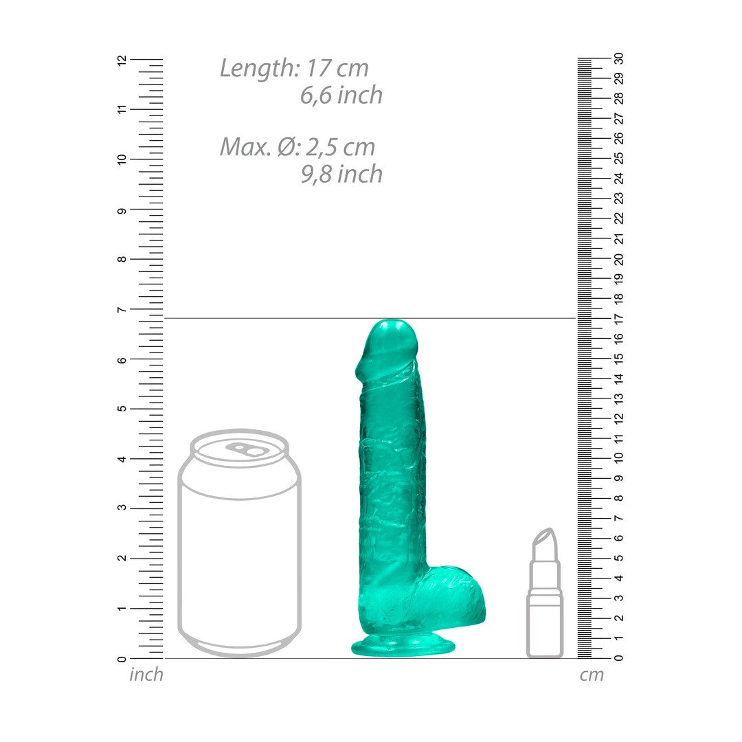 DILDO REALISTA CON TESTICULOS CRYSTAL CLEAR 6 /15 CM VERDE REALROCK