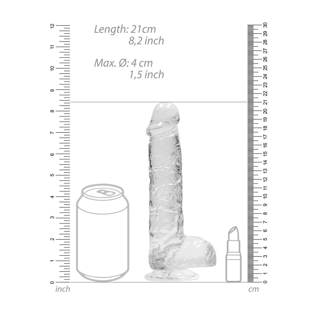 DILDO REALISTA CON TESTICULOS CRYSTAL CLEAR 8 /21CM REALROCK