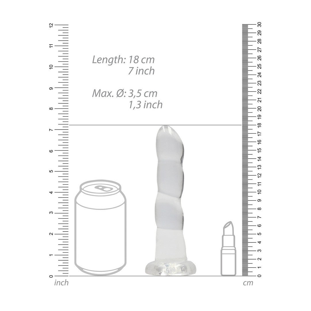 DILDO NON-REALISTIC CRYSTAL CLEAR 7 /17 CM REALROCK