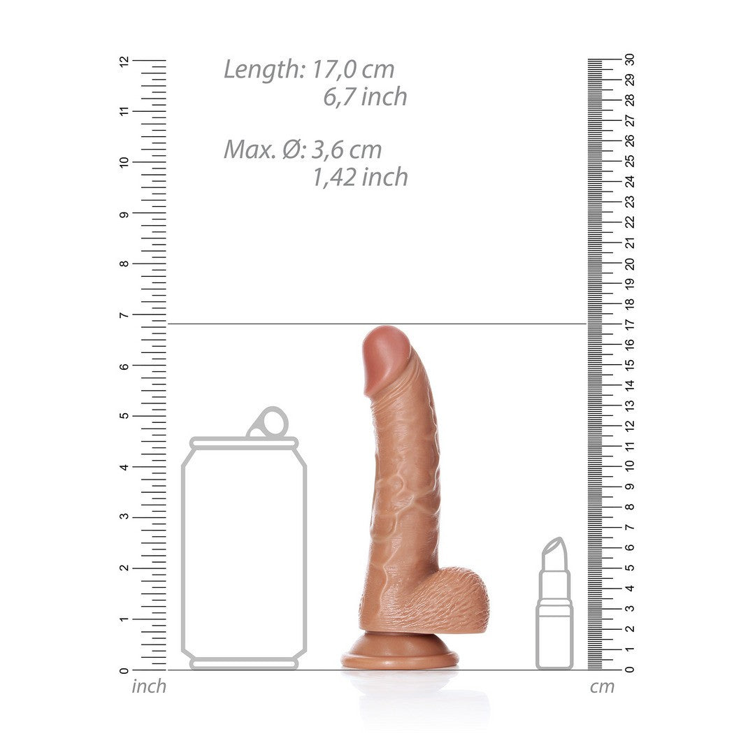 DILDO REALISTA CON TESTICULOS CURVED 6 /15,5 CM REALROCK