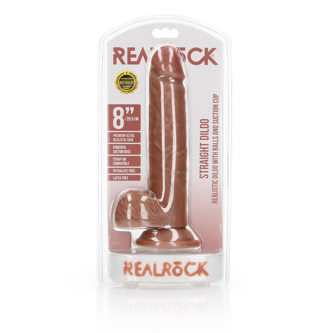 DILDO REALISTA CON TESTICULOS STRAIGHT 8 /20,5 CM REALROCK