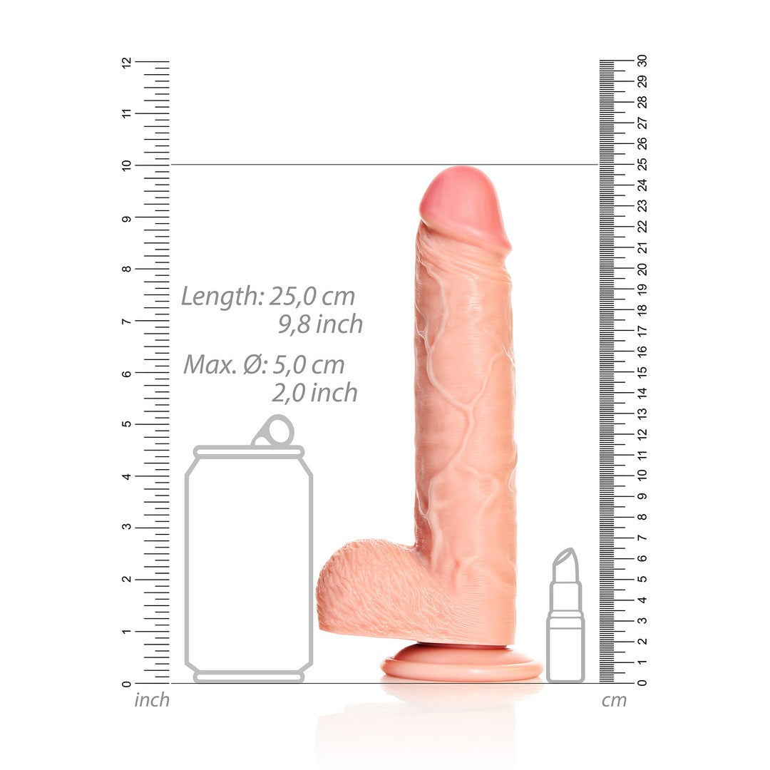DILDO REALISTA CON TESTICULOS STRAIGHT 9 /23 CM FLESH REALROCK
