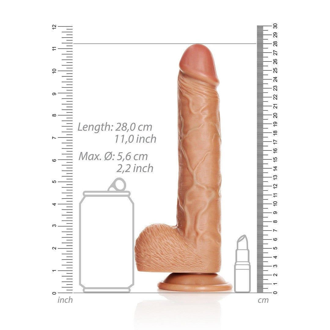 DILDO REALISTA CON TESTICULOS STRAIGHT 10 /25,5 CM REALROCK