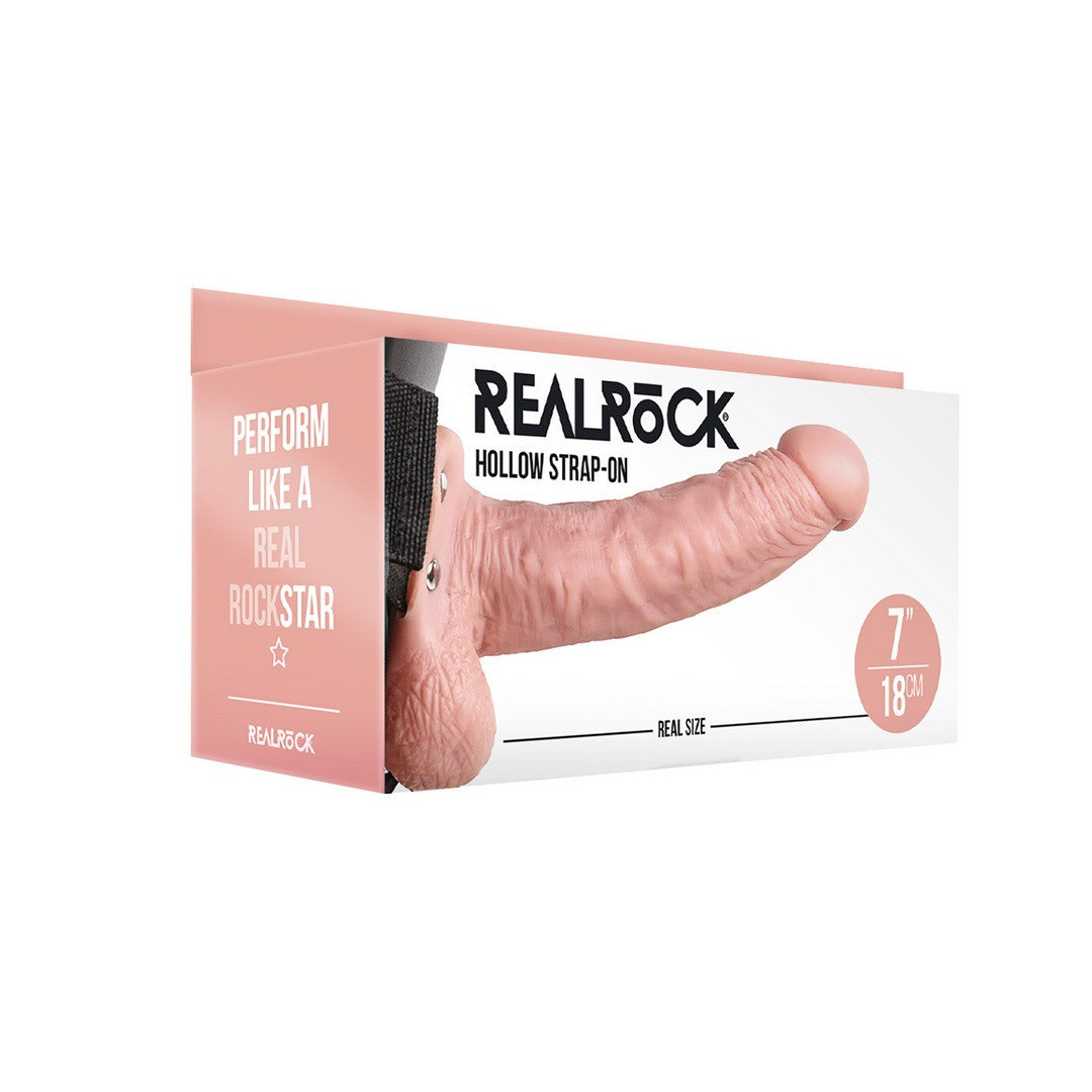 STRAP-ON HUECO CON TESTÍCULOS 7 /18 CM FLESH REALROCK