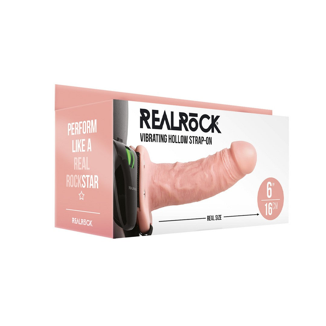 STRAP-ON HUECO CON VIBRACIÓN 6 /15,5 CM FLESH REALROCK