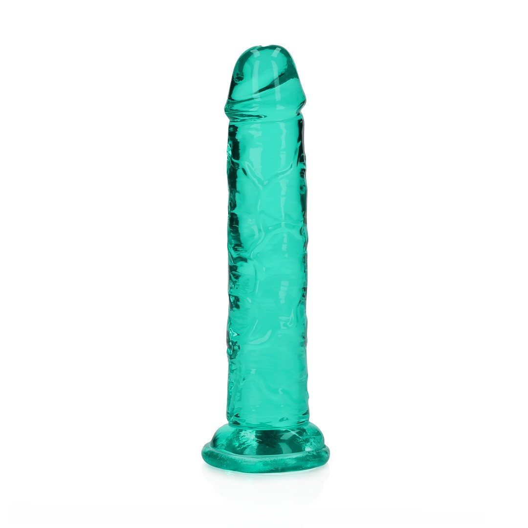 DILDO STRAIGHT REALISTIC CRYSTAL CLEAR 6 /14,5 CM VERDE REALROCK