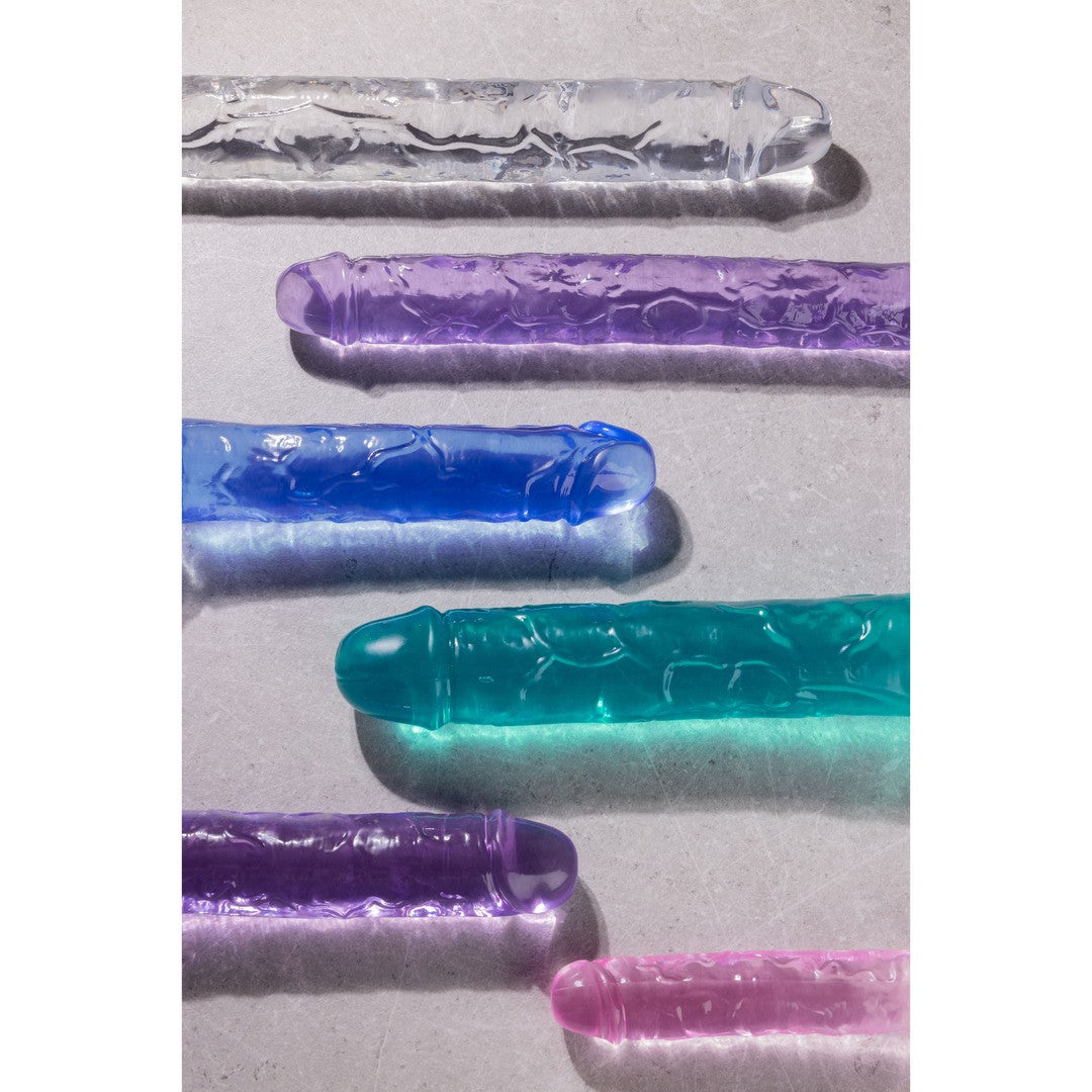 DILDO DOBLE CRYSTAL CLEAR 18 /45 CM TRANSPARENTE REALROCK