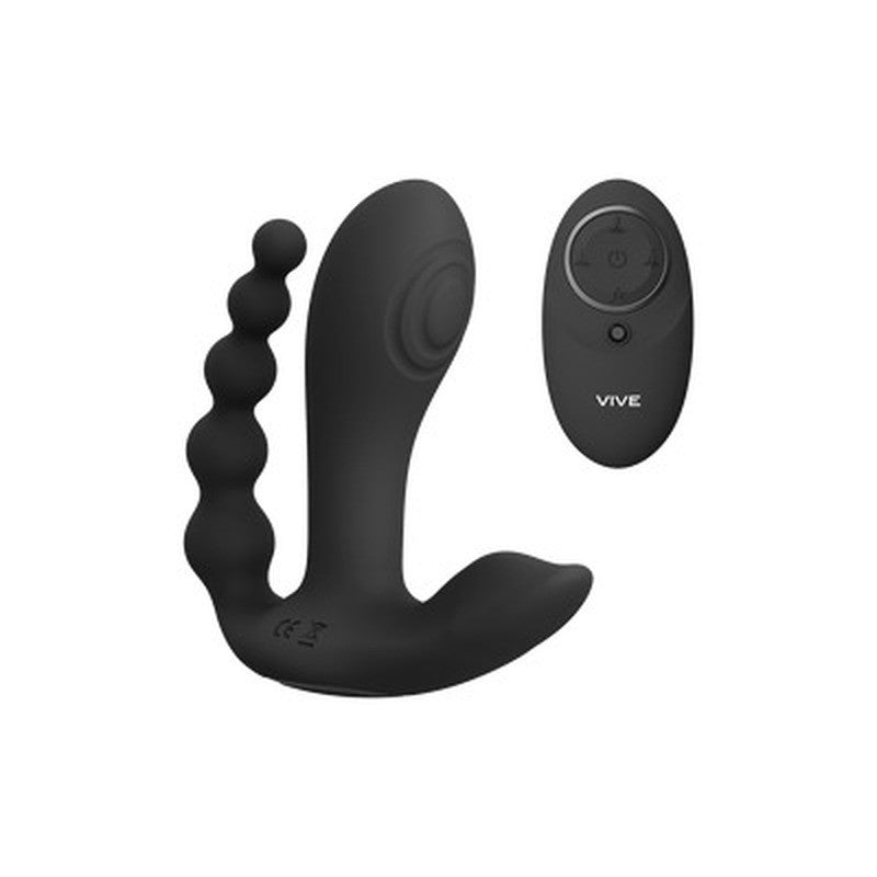 ESTIMULADOR CON DOBLE PENETRACIÓN KATA PULSE WAVE NEGRO VIVE