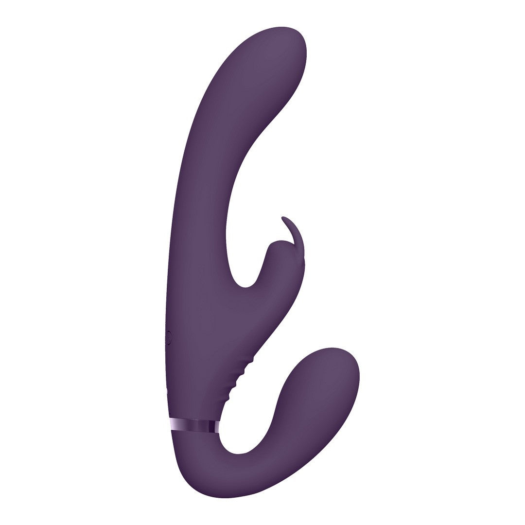 STRAP-ON SIN ARNÉS SUKI VIBRATING RABBIT MORADO VIVE