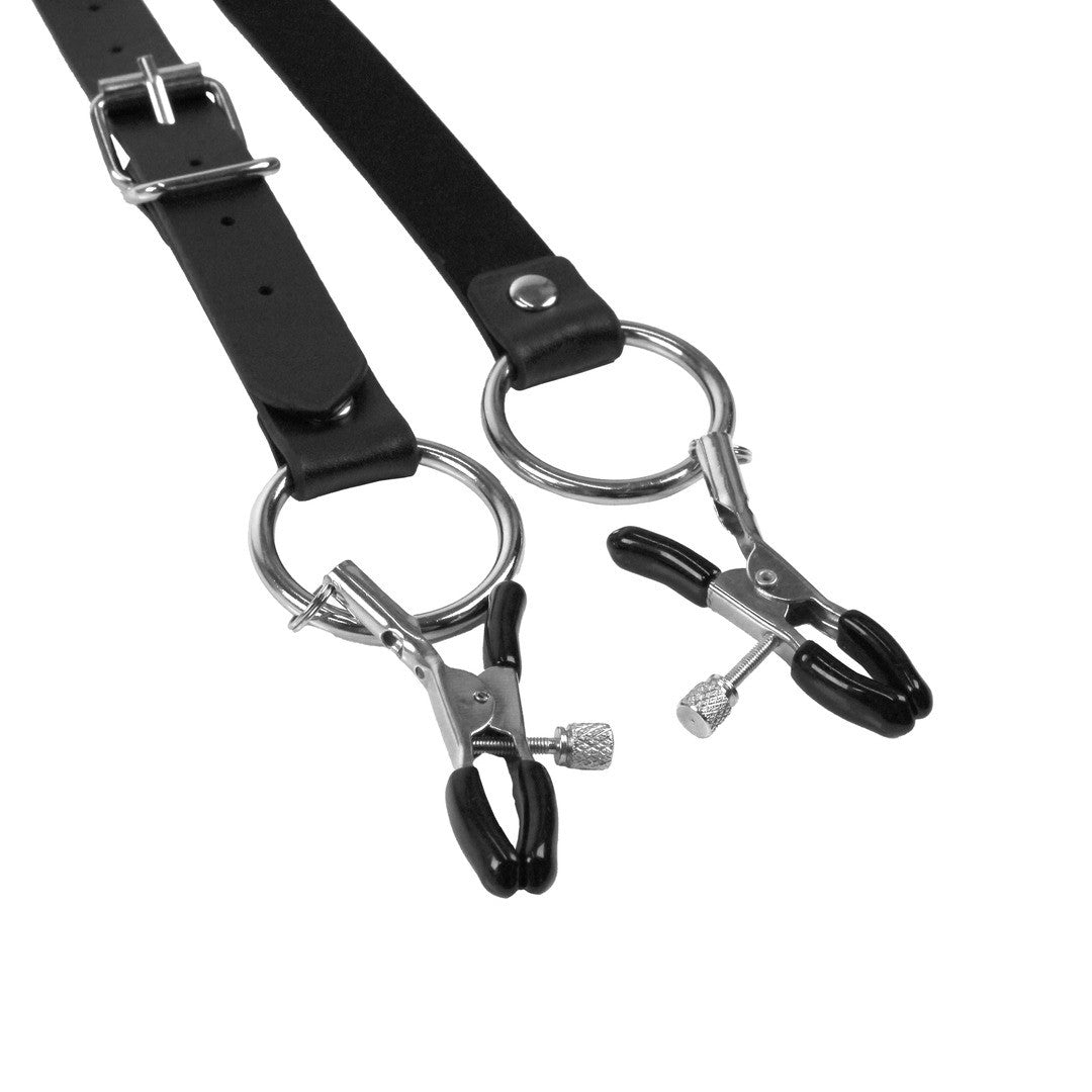 SEPARADOR  XTREME LABIA SPREADER WITH CLAMPS NEGRO OUCH!