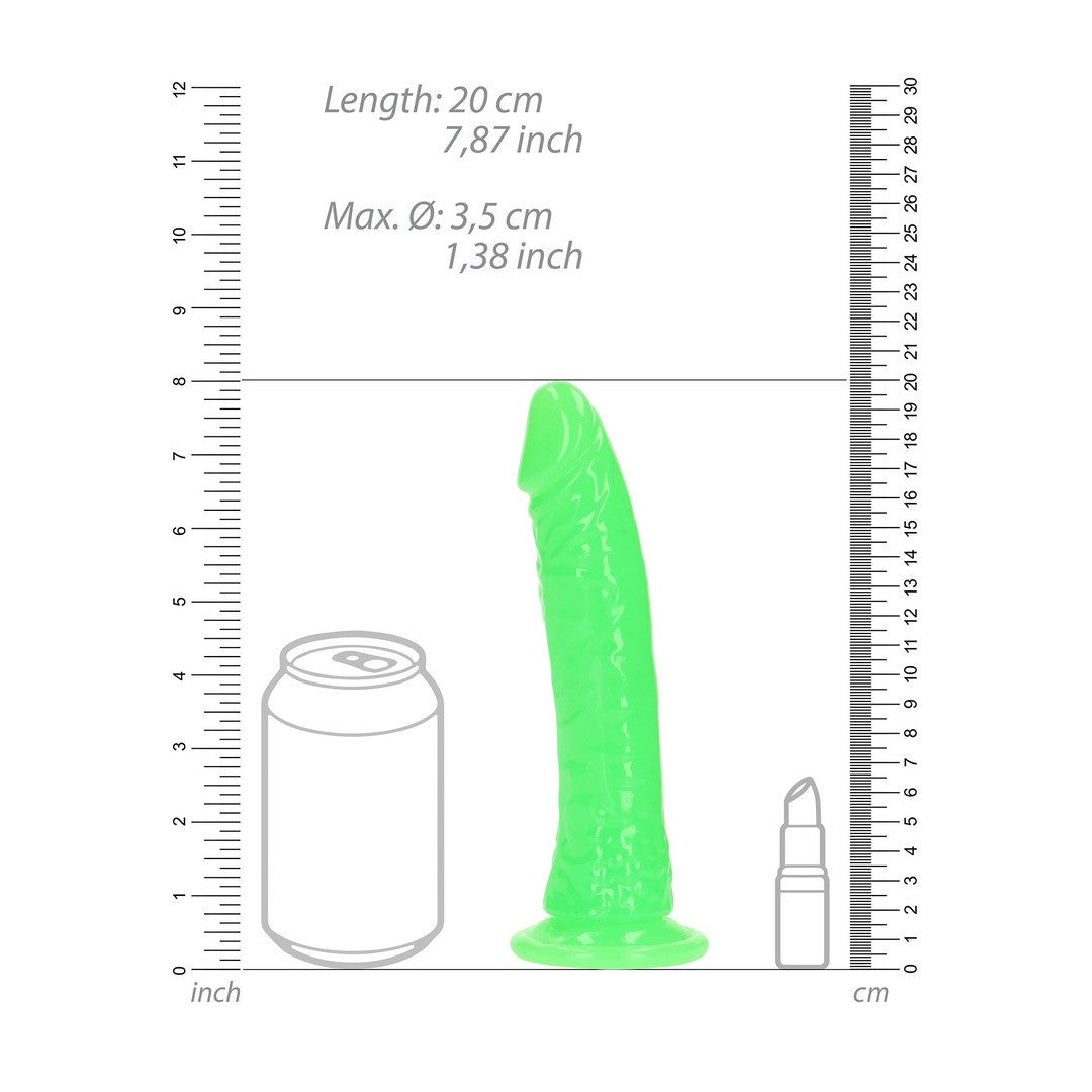 DILDO SLIM REALISTIC GLOW IN THE DARK 7'' / 18 CM REALROCK