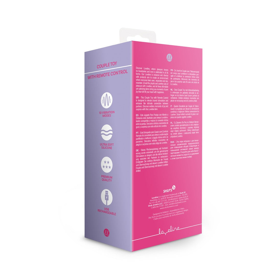 VIBRADOR PARA PAREJAS CON MANDO A DISTANCIA WILD STRAWBERRY LOVELINE