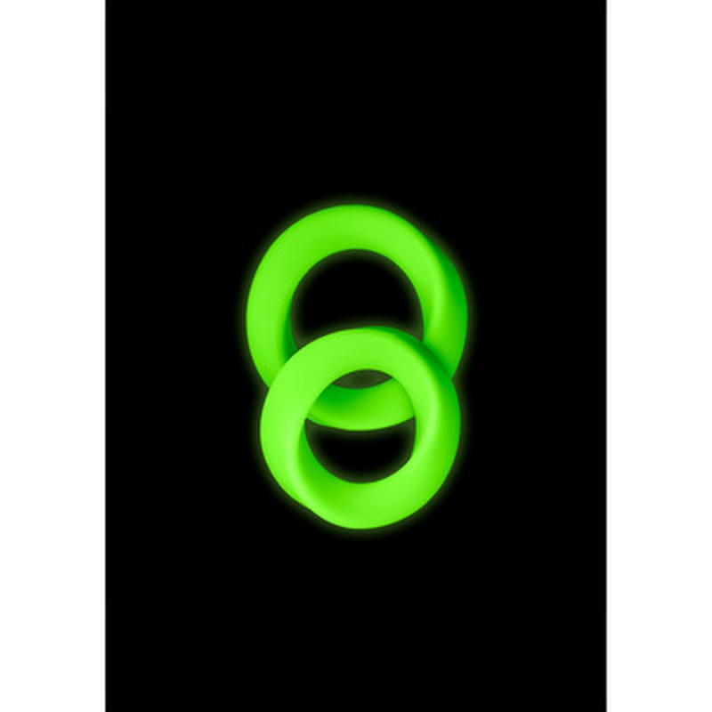 CONJUNTO DE 2 ANILLOS DE PENE GLOW IN THE DARK OUCH!