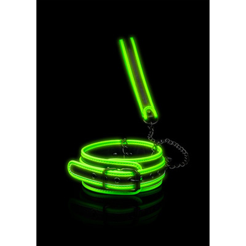 COLLAR CON CORREA GLOW IN THE DARK OUCH!