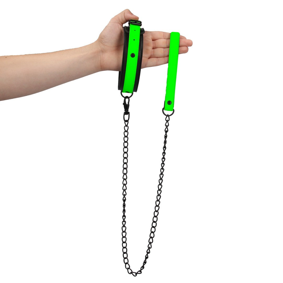 COLLAR CON CORREA GLOW IN THE DARK OUCH!