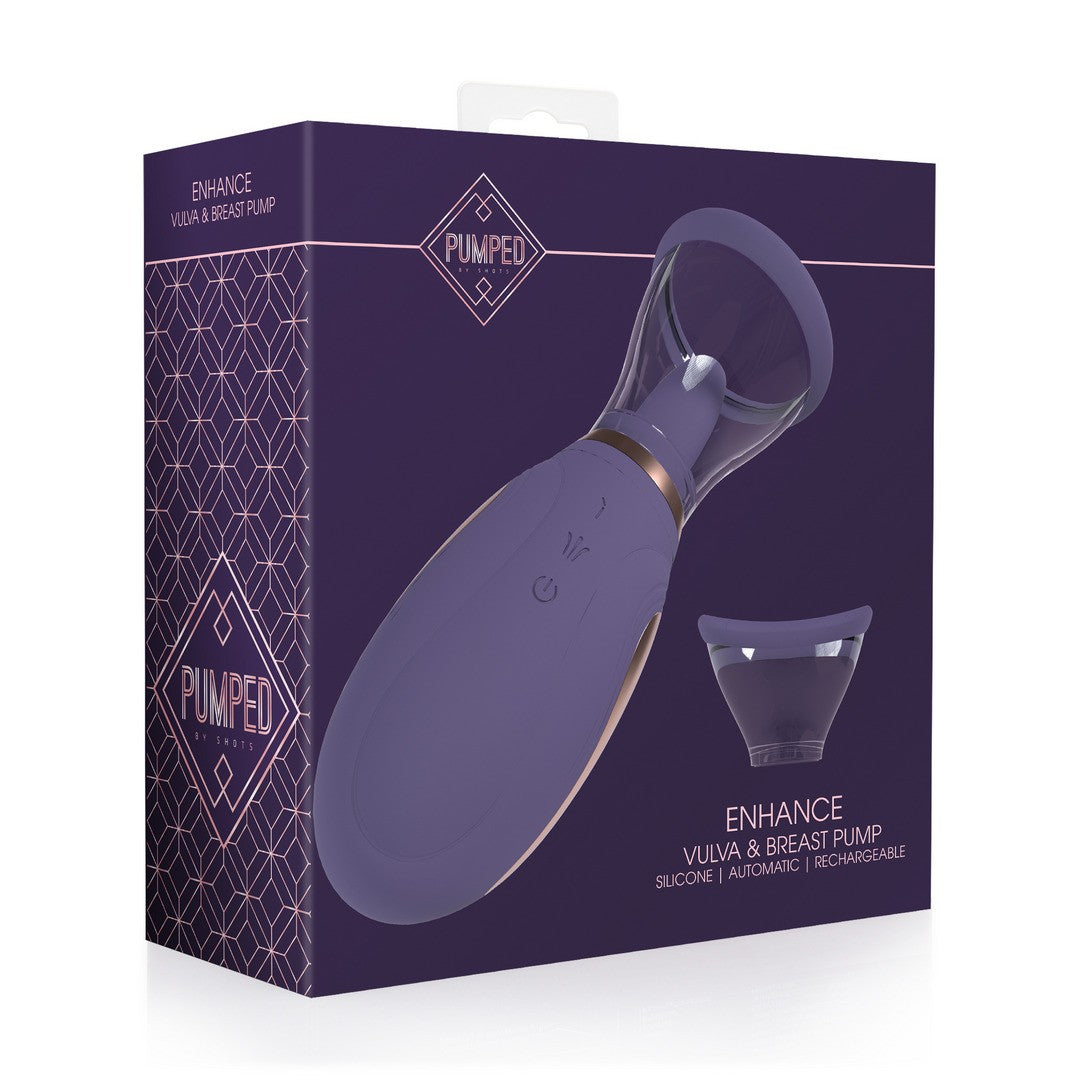 BOMBA VULVAR Y DE SENOS RECARGABLE ENHANCE MORADO PUMPED