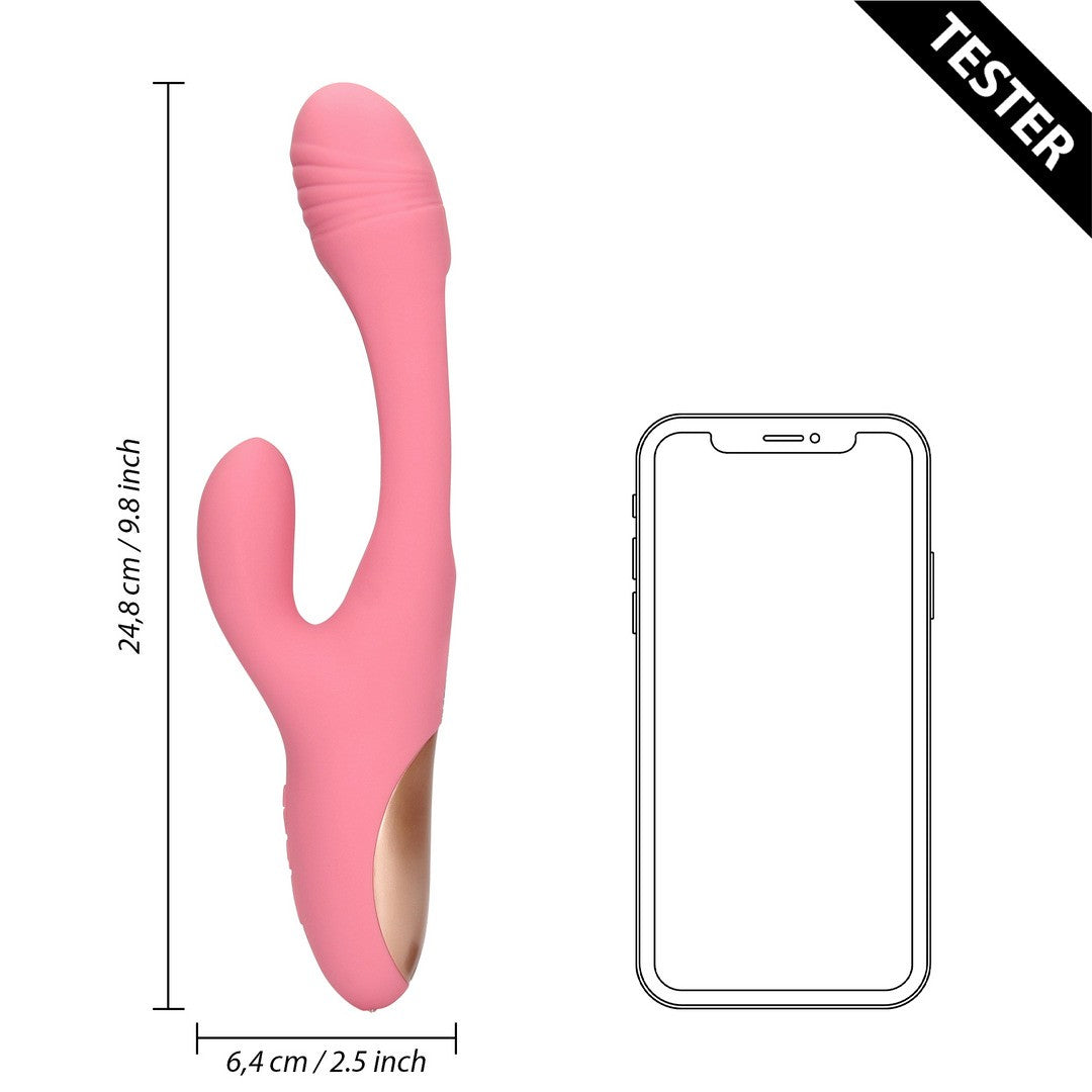 TESTER VIBRADOR FLAPPING G-SPOT RABBIT  PINK ARABESQUE LOVELINE