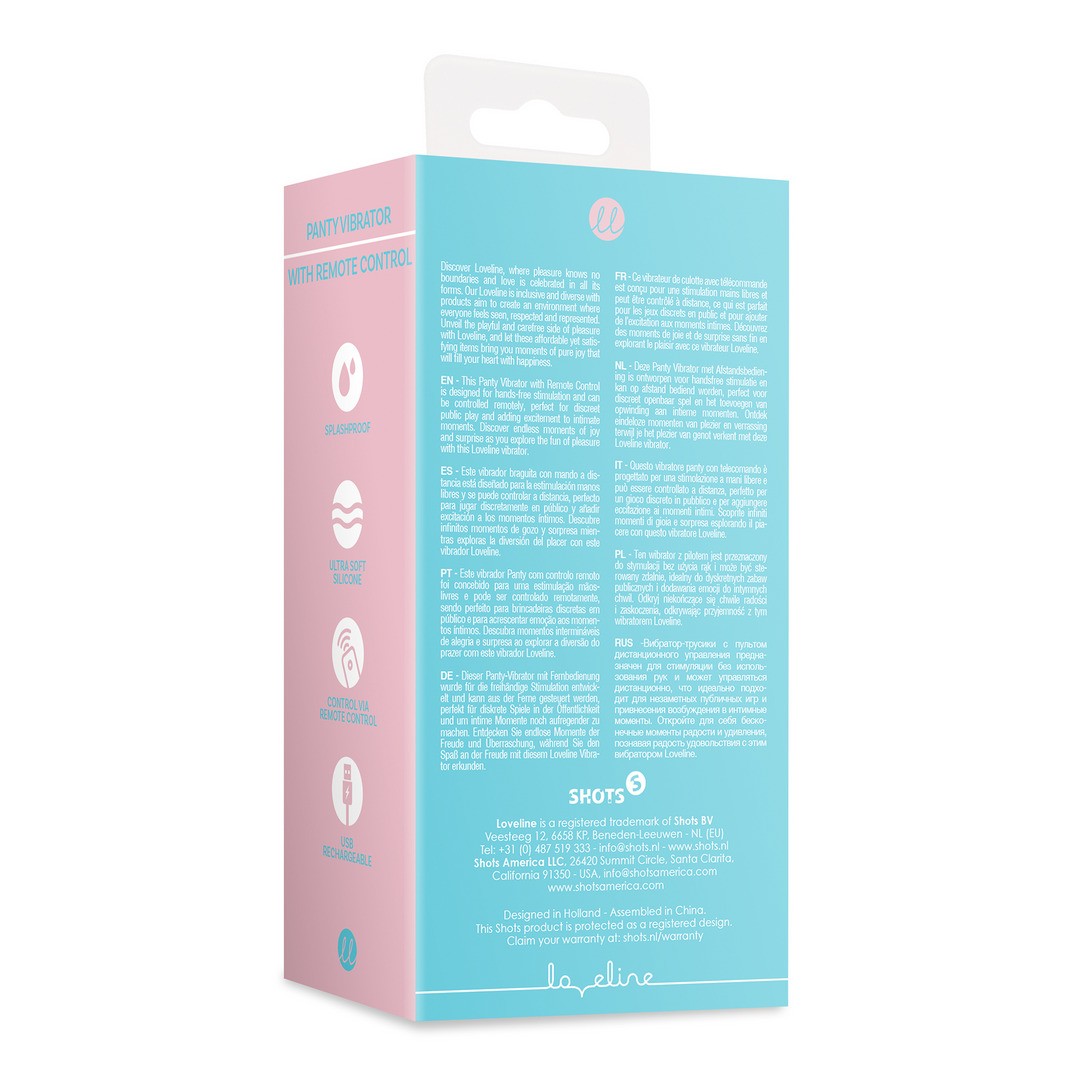 VIBRADOR PARA BRAGA CON MANDO A DISTANCIA ARCTIC BLUE LOVELINE