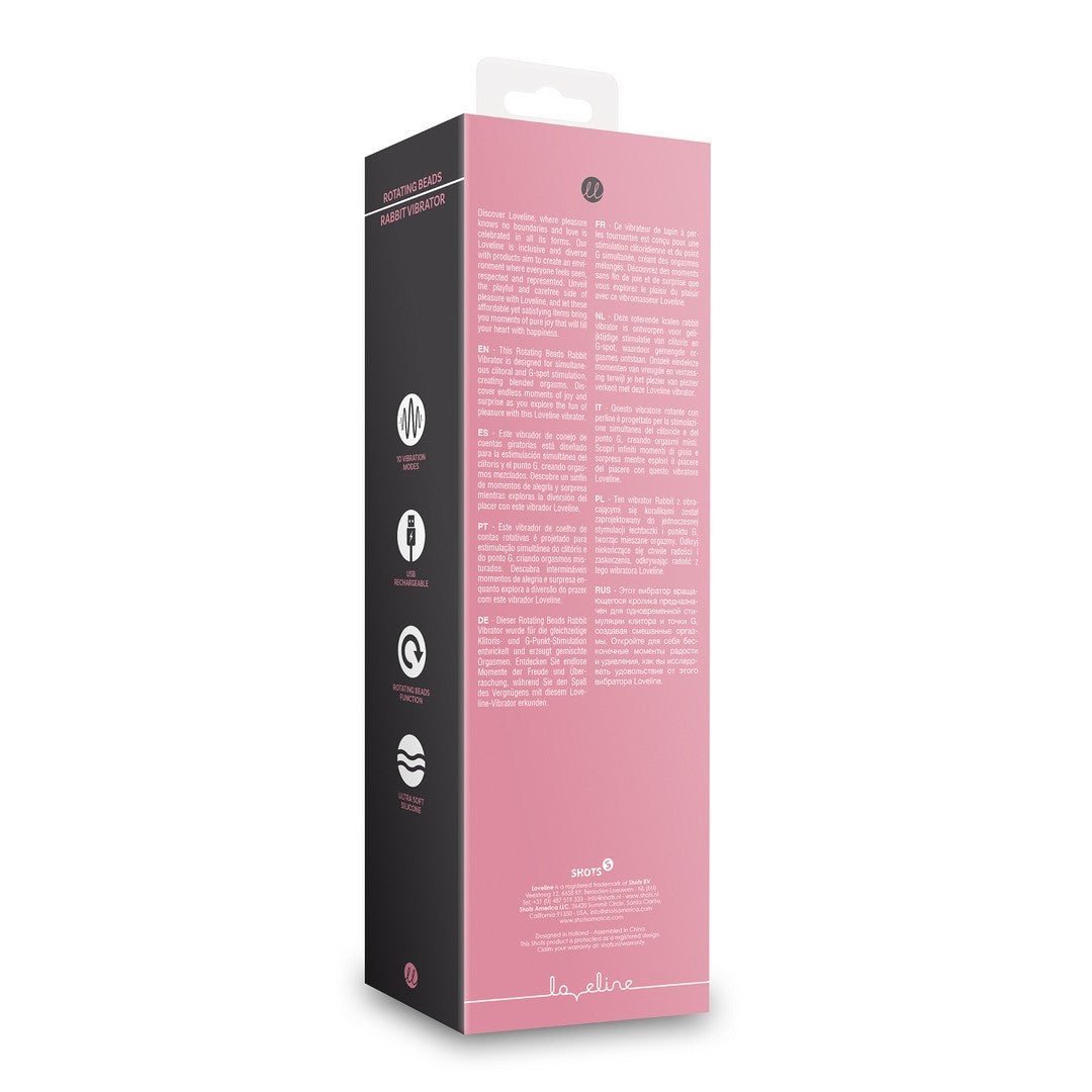 VIBRADOR RABBIT CON ROTACIÓN DE PERLAS PINK ARABESQUE LOVELINE