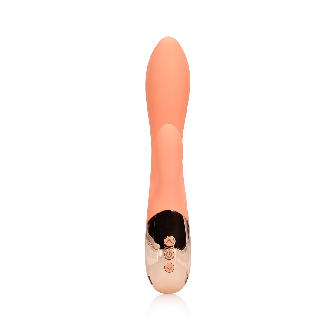 VIBRADOR RABBIT ULTRA SOFT SILICONE CERAMIC PEACH LOVELINE