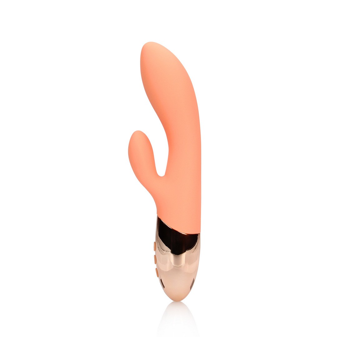 VIBRADOR RABBIT ULTRA SOFT SILICONE CERAMIC PEACH LOVELINE