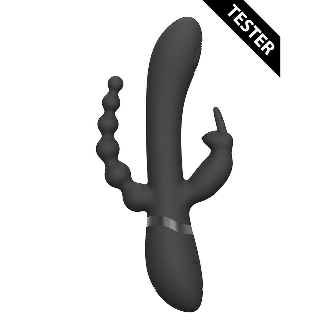TESTER VIBRADOR RINI PULSE WAVE DOUBLE PENETRATION RABBIT NEGRO VIVE