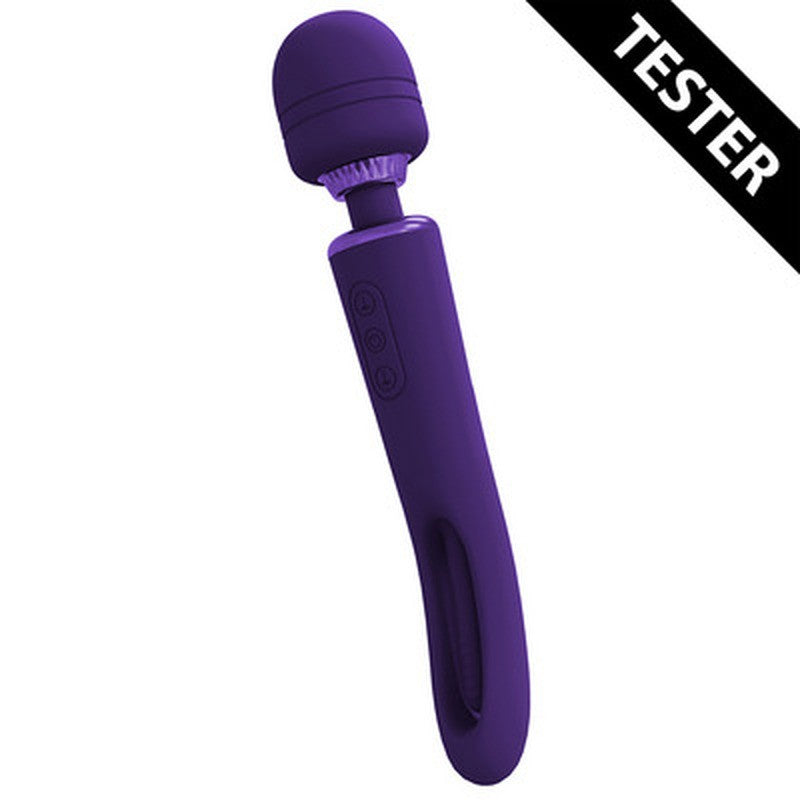 TESTER VARITA DE MASAJE KIKU DOUBLE ENDED WAND WITH G-SPOT FLAPPING MORADO VIVE